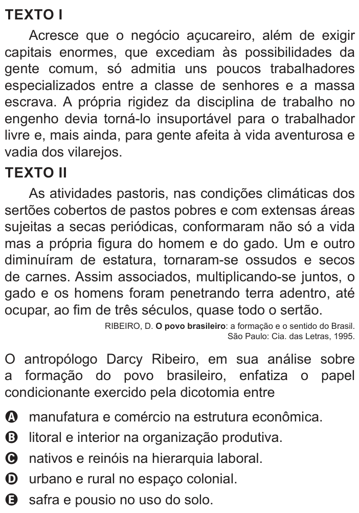 Questão 57 no caderno Azul do ENEM PPL 2022
