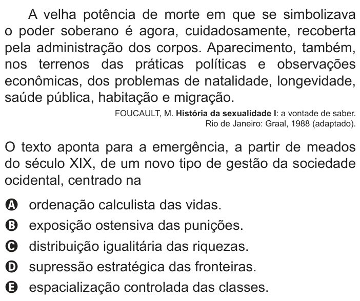 Questão 62 no caderno Azul do ENEM PPL 2022