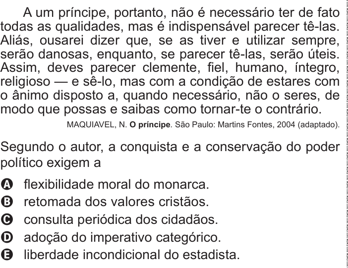 Questão 63 no caderno Azul do ENEM PPL 2022