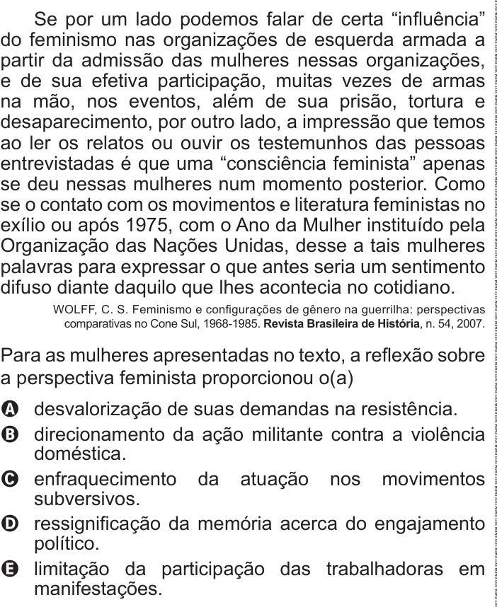 Questão 64 no caderno Azul do ENEM PPL 2022