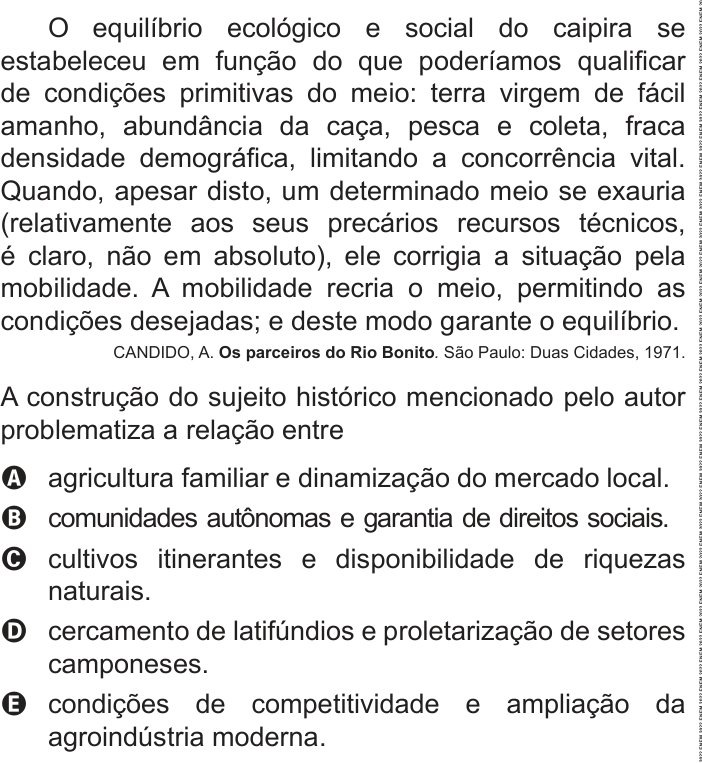 Questão 69 no caderno Azul do ENEM PPL 2022