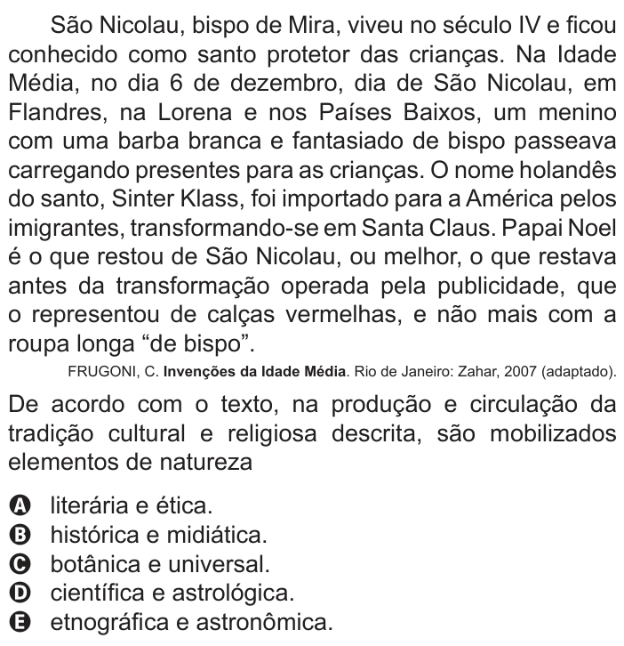 Questão 72 no caderno Azul do ENEM PPL 2022