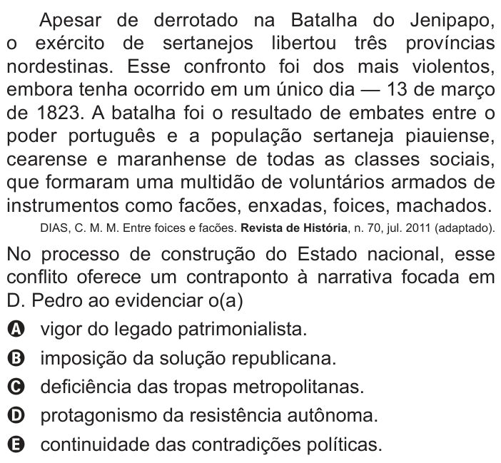 Questão 76 no caderno Azul do ENEM PPL 2022