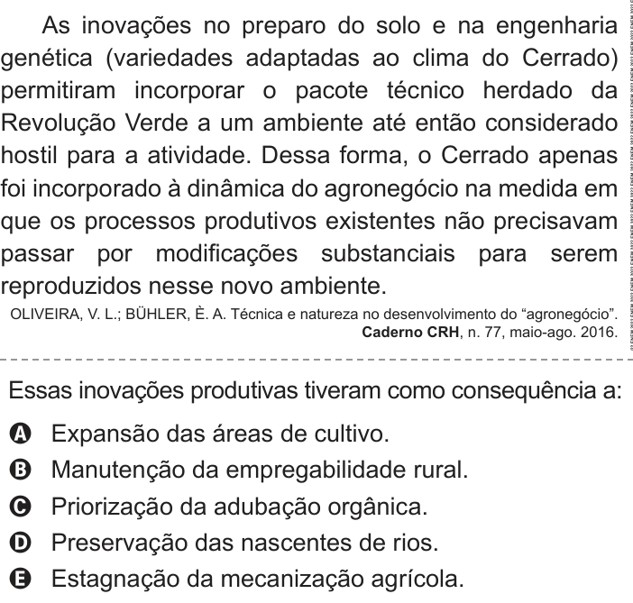 Questão 79 no caderno Azul do ENEM PPL 2022