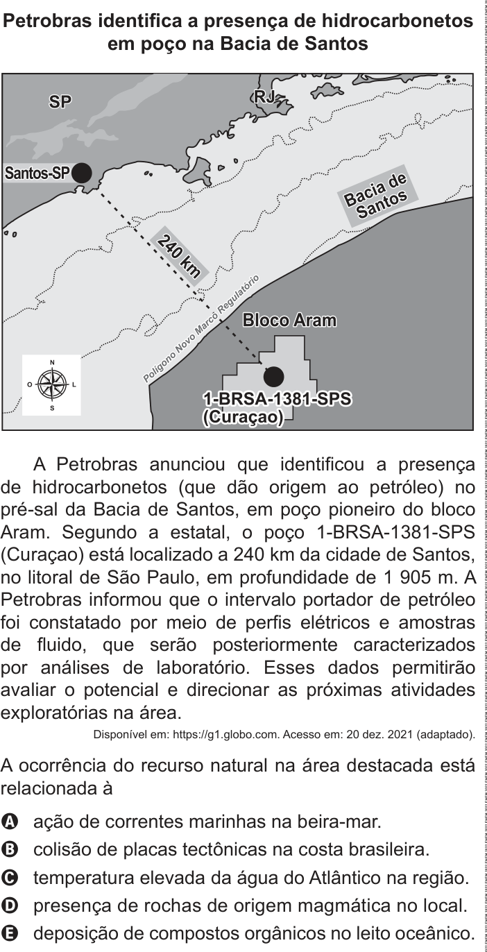 Questão 82 no caderno Azul do ENEM PPL 2022