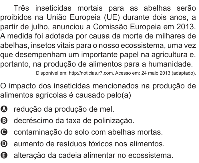 Questão 91 no caderno Azul do ENEM PPL 2022
