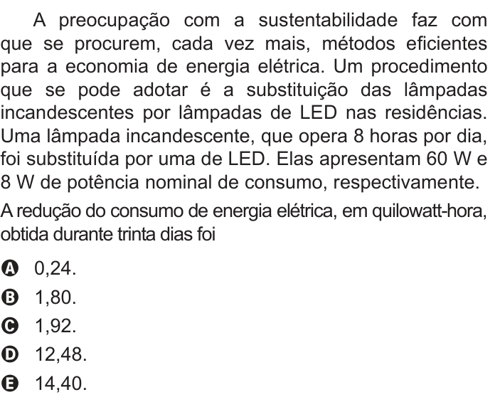Questão 92 no caderno Azul do ENEM PPL 2022
