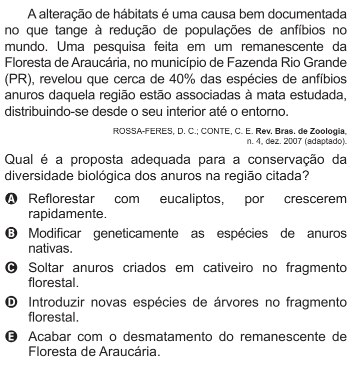 Questão 94 no caderno Azul do ENEM PPL 2022