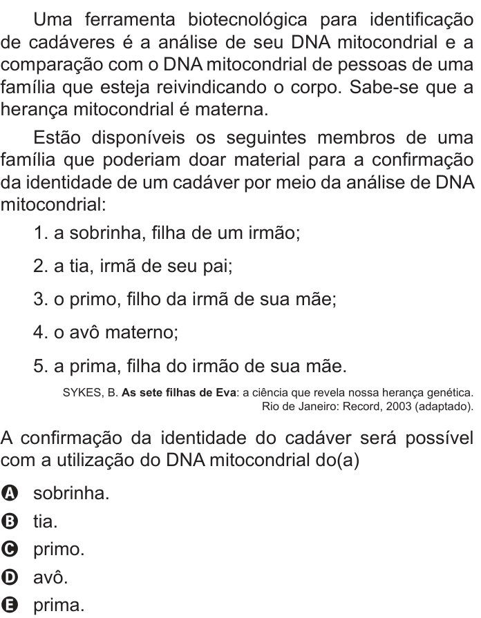 Questão 98 no caderno Azul do ENEM PPL 2022