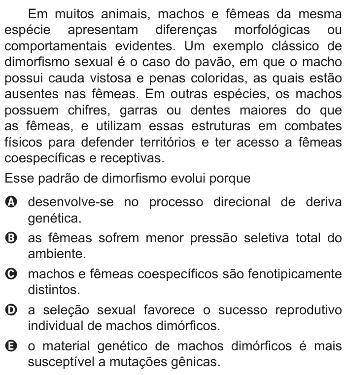 Questão 103 no caderno Azul do ENEM PPL 2022