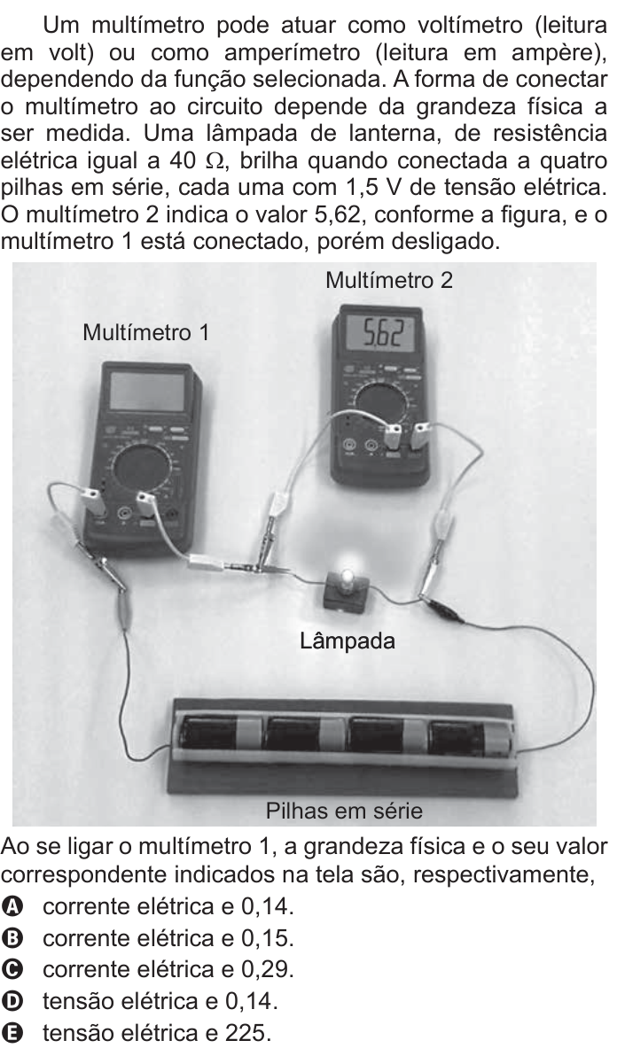 Questão 105 no caderno Azul do ENEM PPL 2022