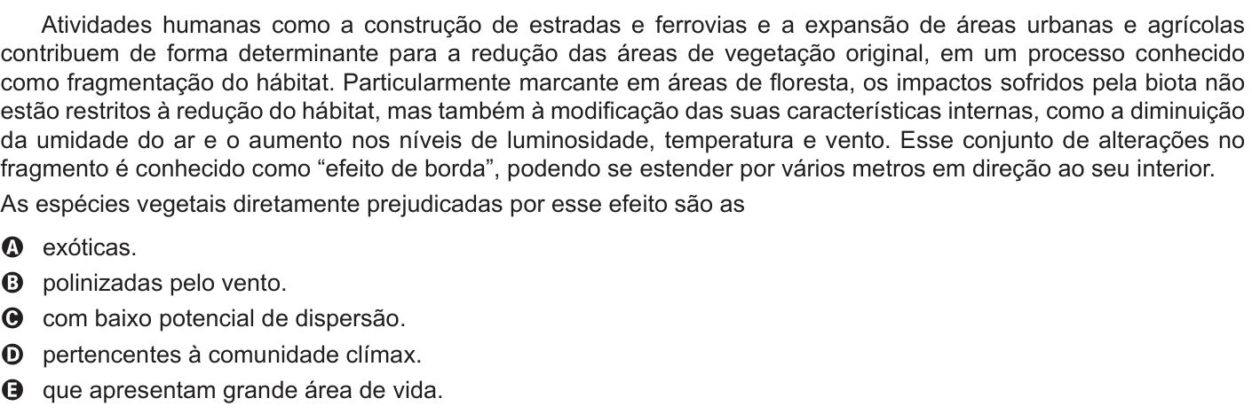 Questão 109 no caderno Azul do ENEM PPL 2022