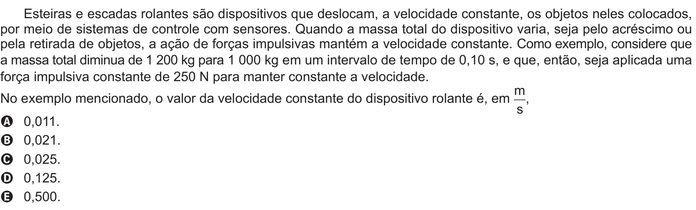 Questão 119 no caderno Azul do ENEM PPL 2022