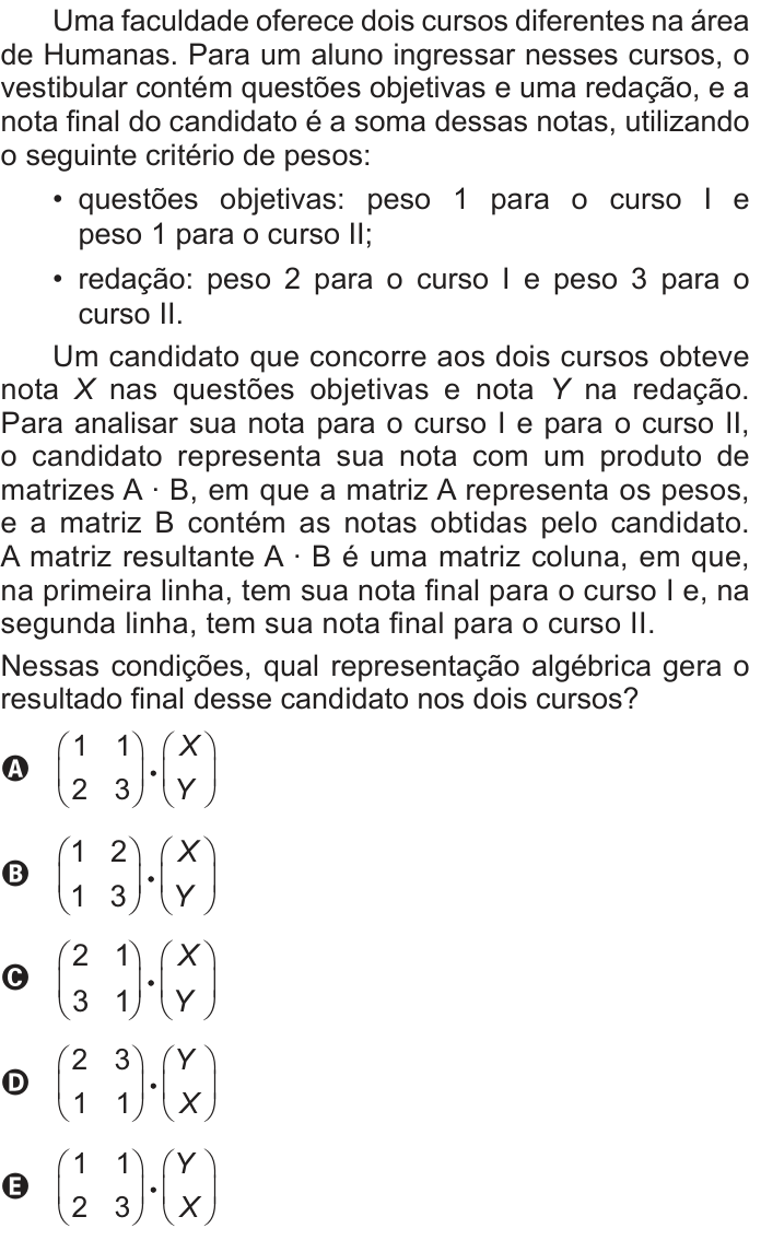 Questão 136 no caderno Azul do ENEM PPL 2022
