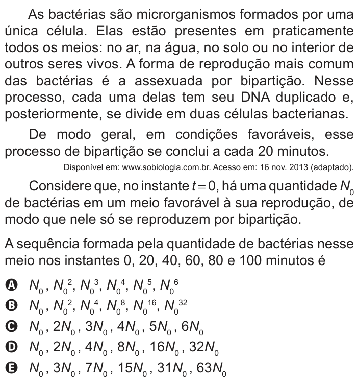 Questão 155 no caderno Azul do ENEM PPL 2022