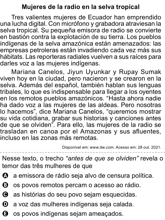 Questão 4 no caderno Azul do ENEM PPL 2023
