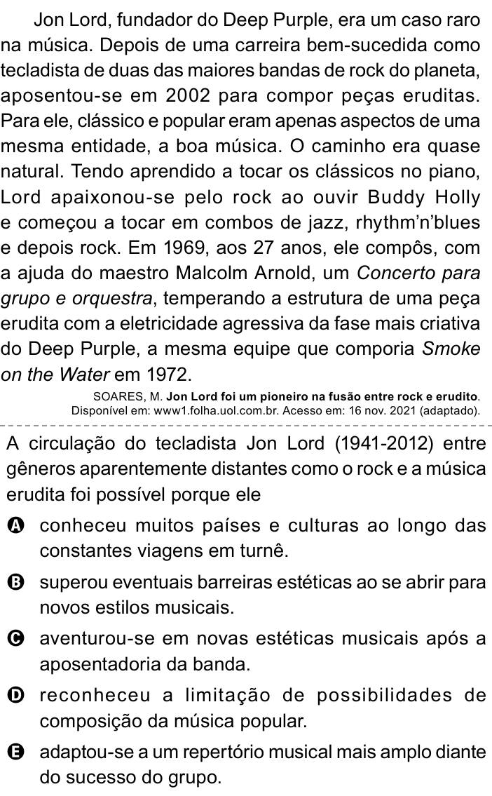 Questão 7 no caderno Azul do ENEM PPL 2023