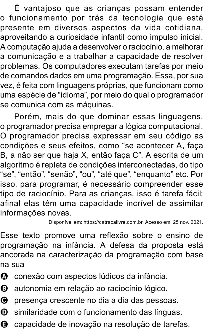 Questão 9 no caderno Azul do ENEM PPL 2023