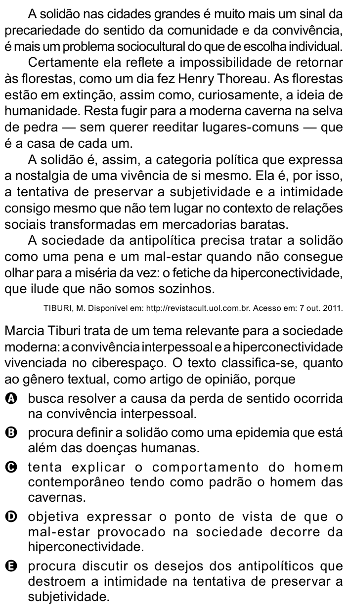 Questão 11 no caderno Azul do ENEM PPL 2023