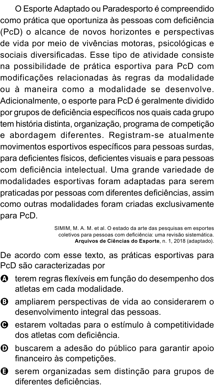 Questão 12 no caderno Azul do ENEM PPL 2023