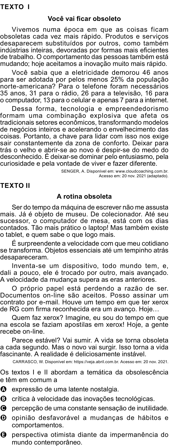 Questão 15 no caderno Azul do ENEM PPL 2023