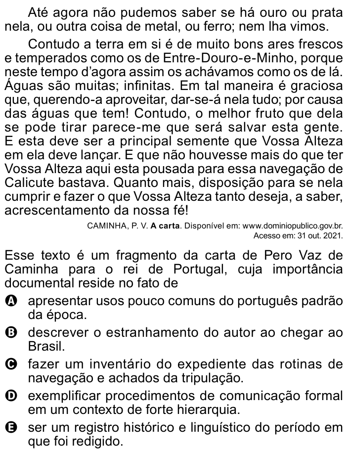 Questão 16 no caderno Azul do ENEM PPL 2023