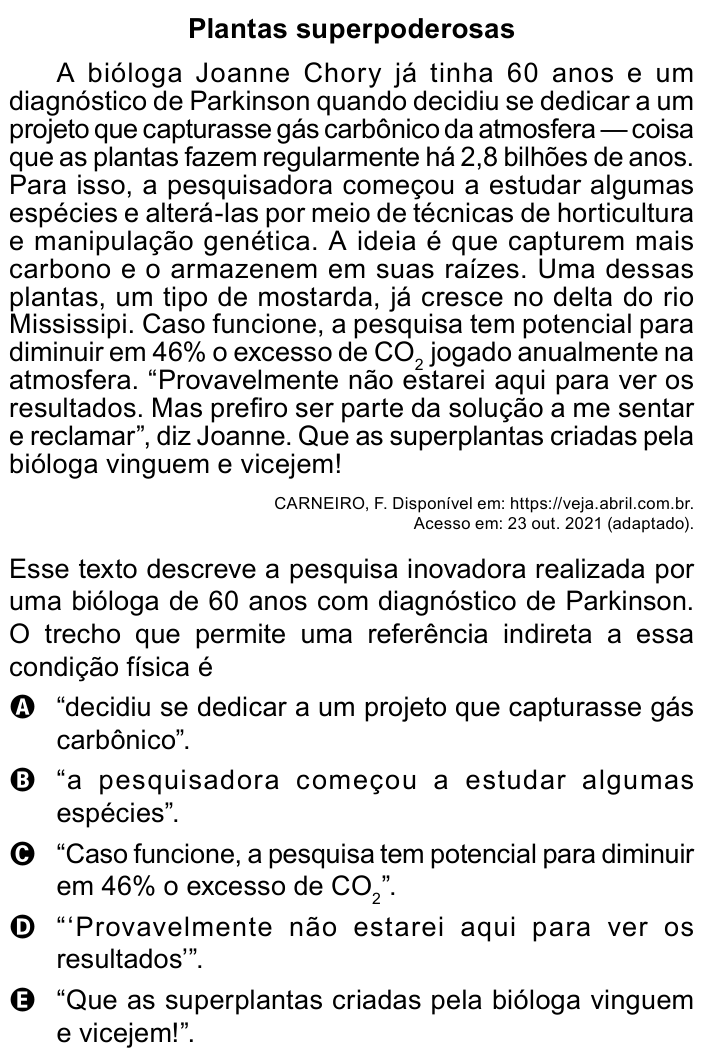 Questão 23 no caderno Azul do ENEM PPL 2023