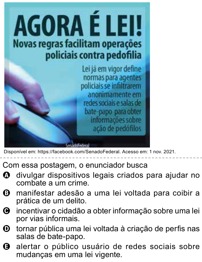 Questão 31 no caderno Azul do ENEM PPL 2023