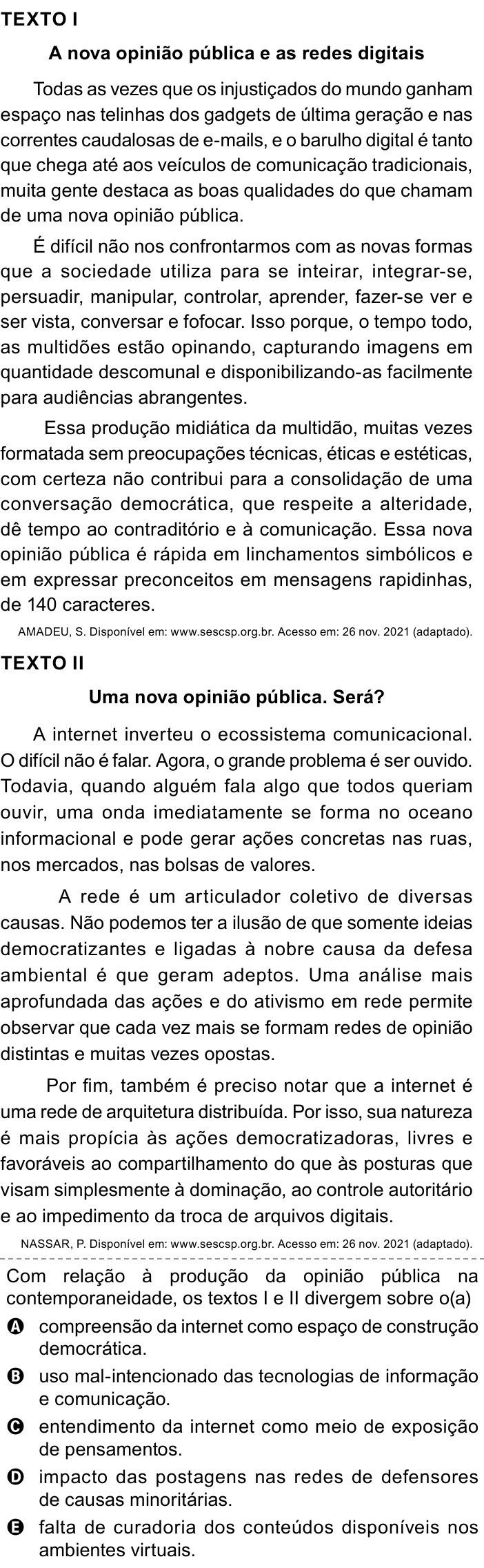 Questão 33 no caderno Azul do ENEM PPL 2023