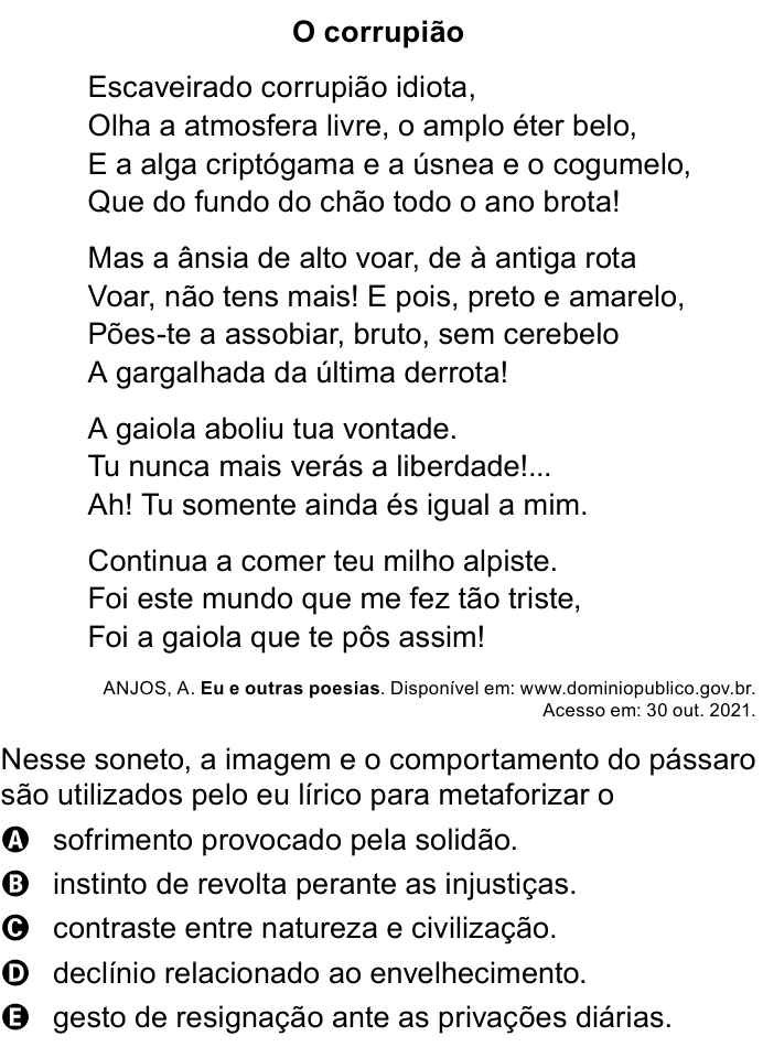 Questão 35 no caderno Azul do ENEM PPL 2023