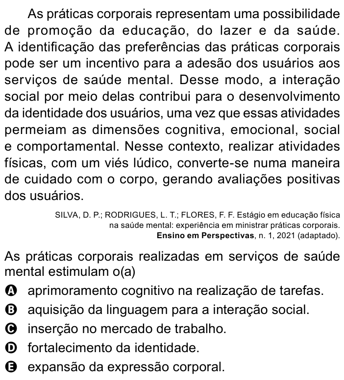 Questão 41 no caderno Azul do ENEM PPL 2023