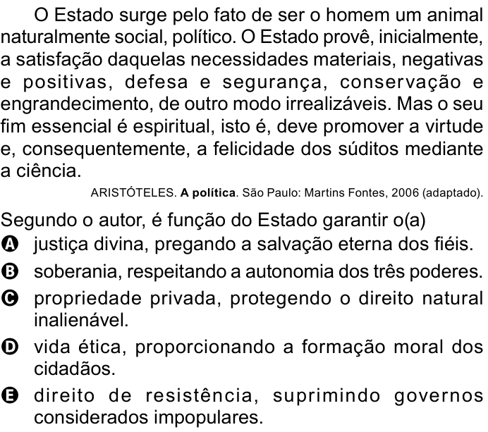 Questão 46 no caderno Azul do ENEM PPL 2023