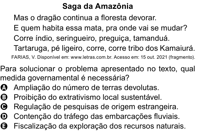 Questão 47 no caderno Azul do ENEM PPL 2023