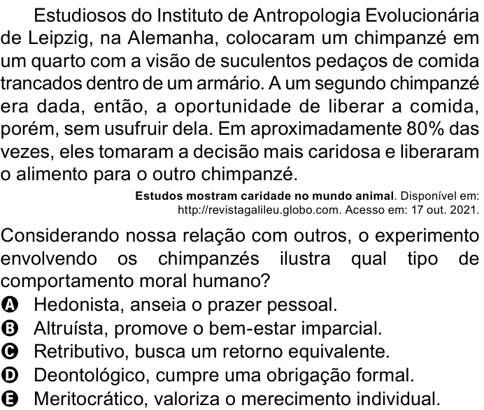 Questão 48 no caderno Azul do ENEM PPL 2023