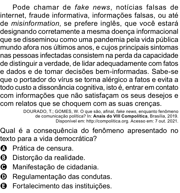 Questão 51 no caderno Azul do ENEM PPL 2023