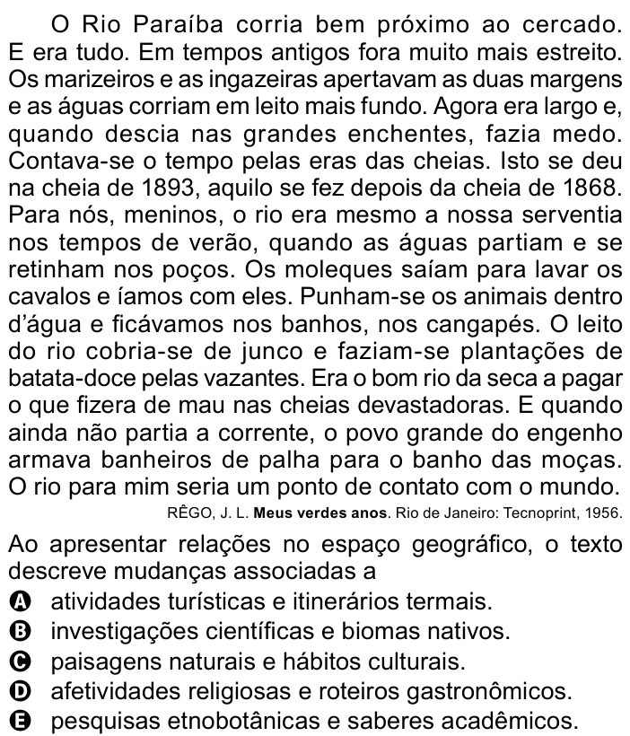 Questão 55 no caderno Azul do ENEM PPL 2023