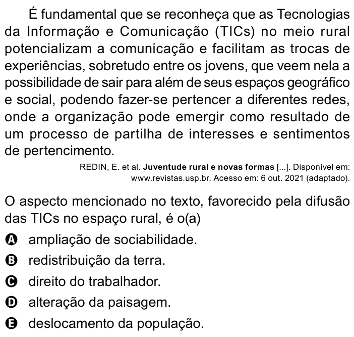 Questão 67 no caderno Azul do ENEM PPL 2023