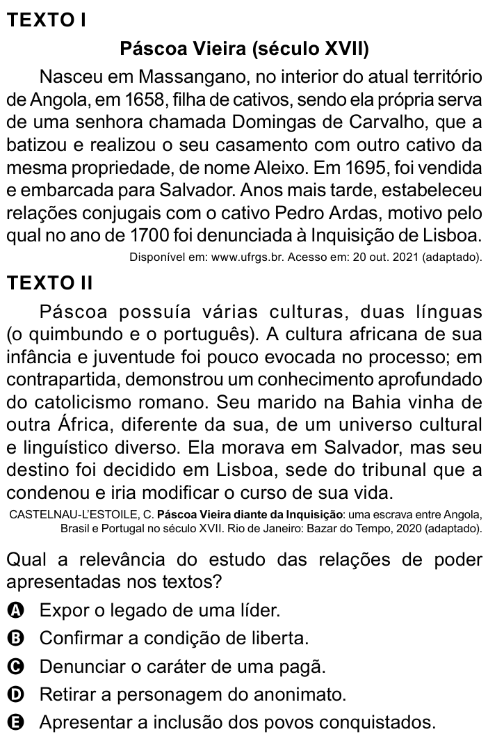 Questão 71 no caderno Azul do ENEM PPL 2023