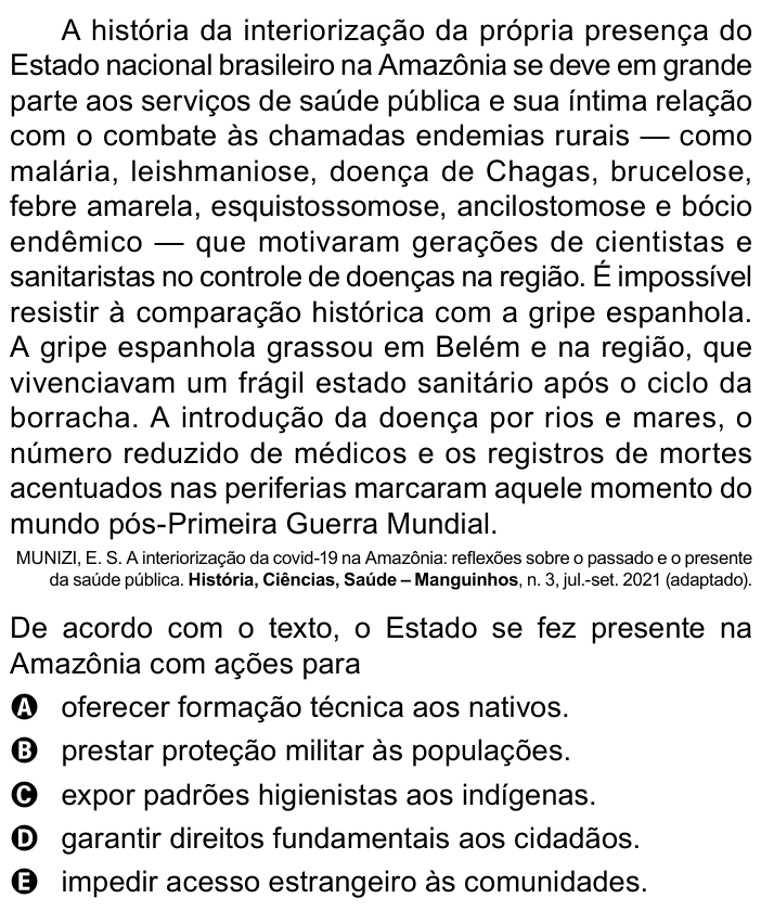 Questão 75 no caderno Azul do ENEM PPL 2023