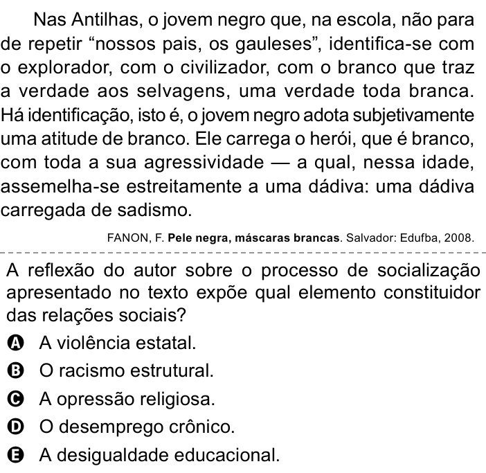 Questão 83 no caderno Azul do ENEM PPL 2023