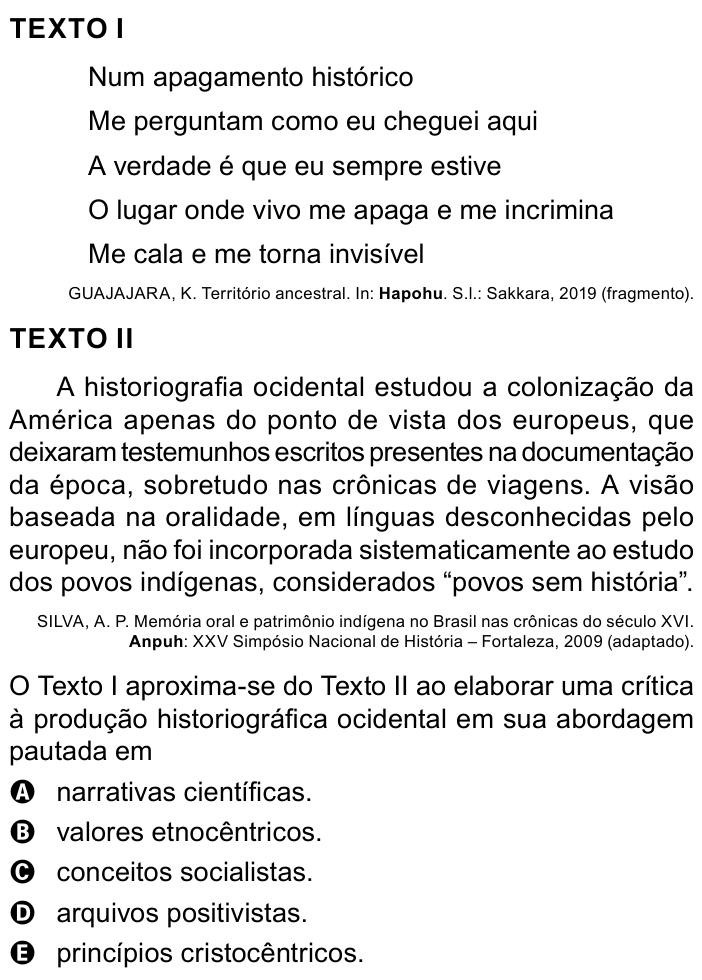 Questão 89 no caderno Azul do ENEM PPL 2023