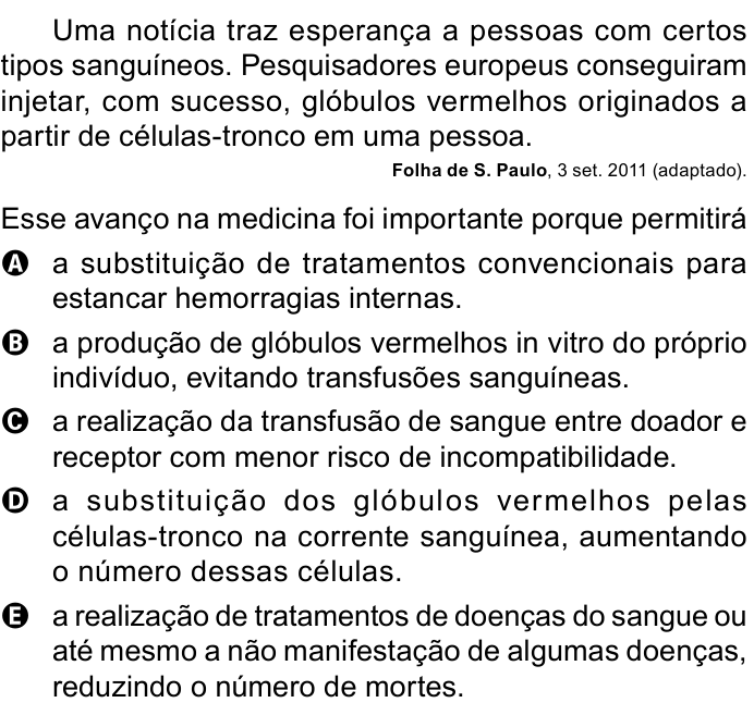 Questão 92 no caderno Azul do ENEM PPL 2023