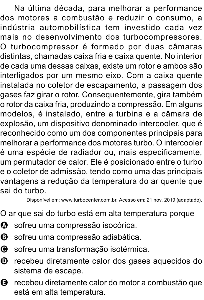 Questão 104 no caderno Azul do ENEM PPL 2023