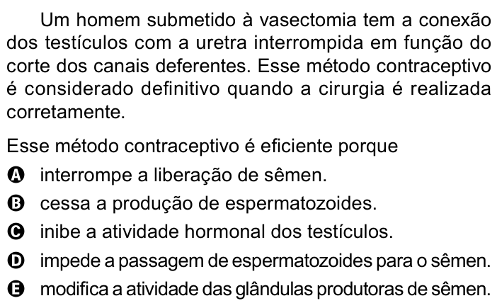 Questão 114 no caderno Azul do ENEM PPL 2023