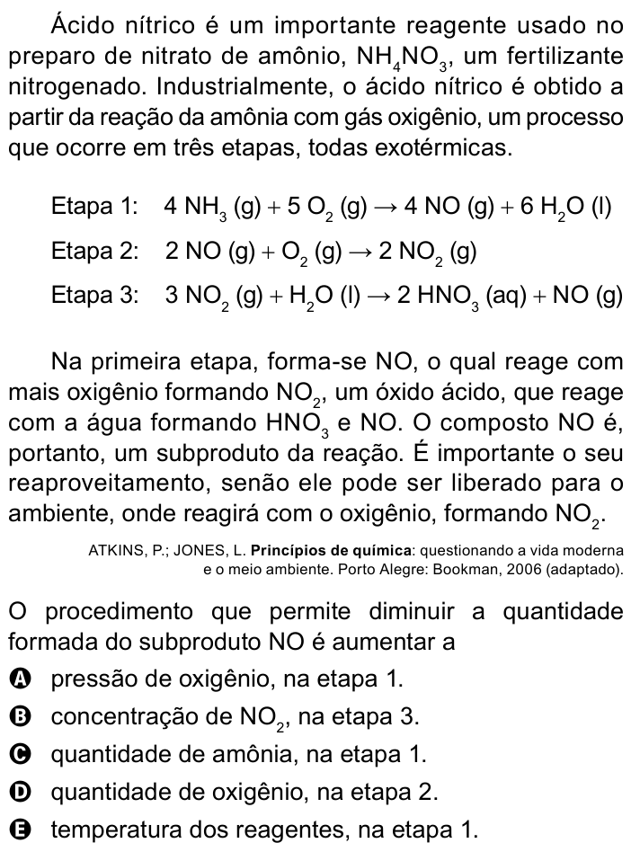 Questão 119 no caderno Azul do ENEM PPL 2023