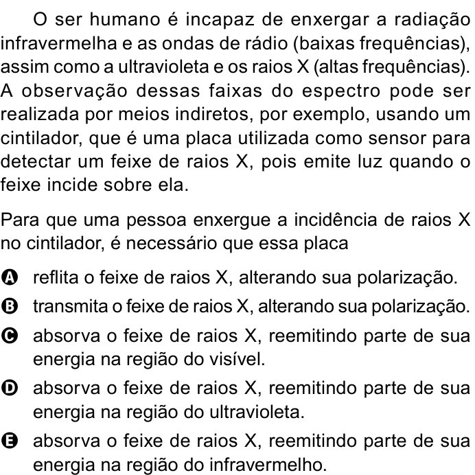 Questão 132 no caderno Azul do ENEM PPL 2023