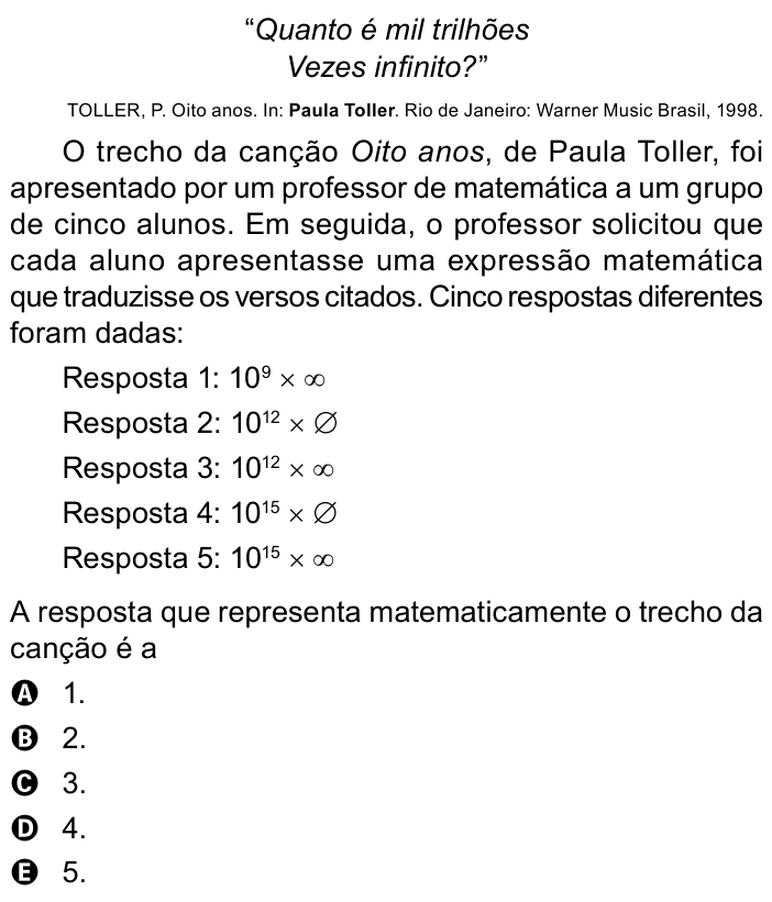 Questão 138 no caderno Azul do ENEM PPL 2023