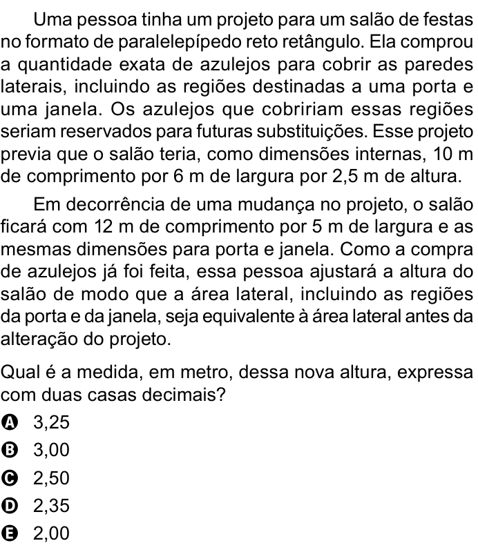 Questão 155 no caderno Azul do ENEM PPL 2023