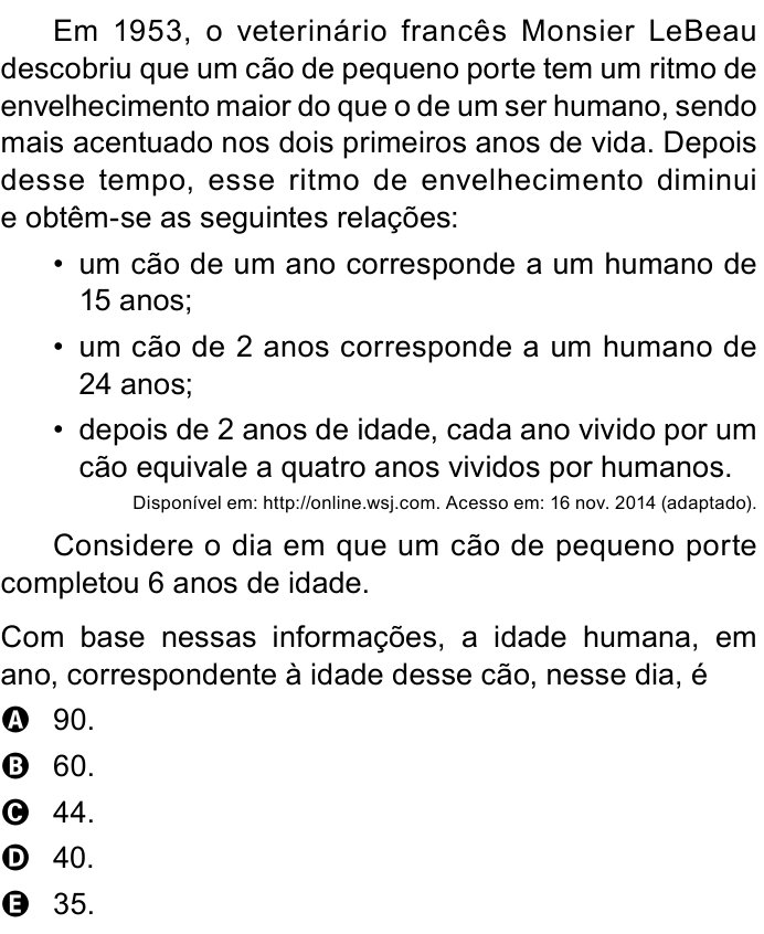 Questão 168 no caderno Azul do ENEM PPL 2023