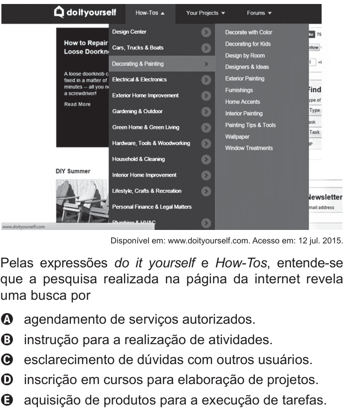 Questão 1 no caderno Azul do ENEM PPL 2018